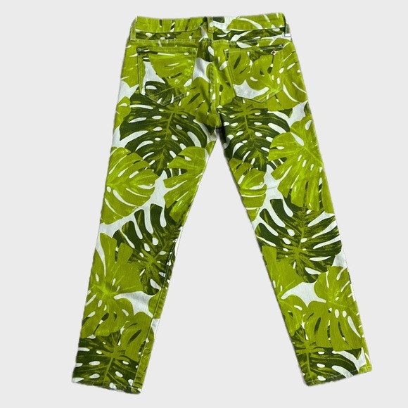 Kate Spade Broome Street Havana Leaf Cropped Jeans Size 28 Green Boho Tropical - Picture 3 of 11